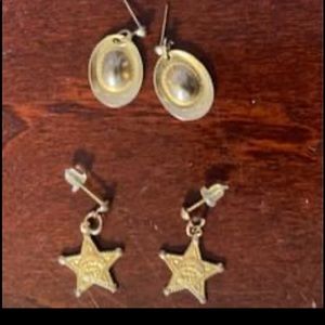 Three pairs of western sheriff 14 karat gold plate